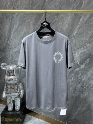 Chrome Hearts (クロムハーツ) 2025SS 新作 半袖Tシャツ シンプルロゴ ホースシュー クロス プリント