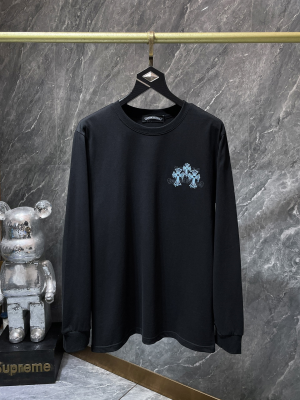 Chrome Hearts (クロムハーツ) 2025秋冬 クロス刺繍ロングTシャツ（ブラック）