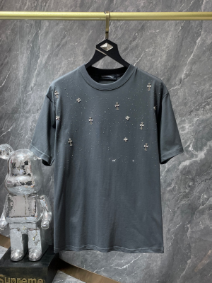 Chrome Hearts (クロムハーツ) 2026SS スターダストクロス プレミアム heavyweight Tシャツ（グレー）
