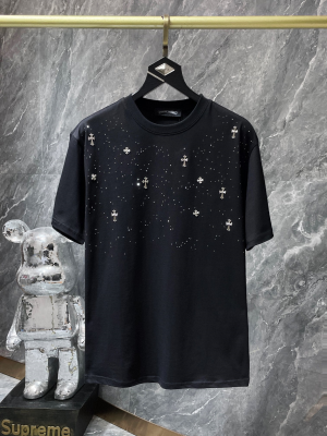 Chrome Hearts (クロムハーツ) 2026SS スターダストクロス プレミアム heavyweight Tシャツ（ブラック）