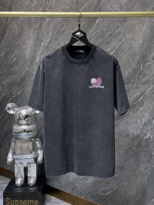 Chrome Hearts (クロムハーツ) 2025SS 水晶十字架ラインストーン 加工プレミアムTシャツ（ブラック）