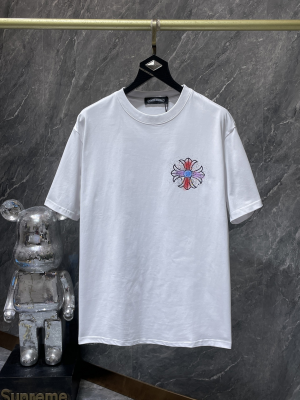 Chrome Hearts (クロムハーツ) 2025SS カラフルダガーロゴ刺繍 プレミアムTシャツ（ホワイト）