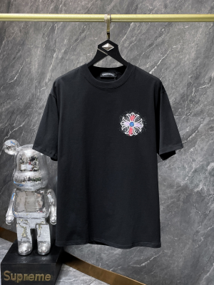 Chrome Hearts (クロムハーツ) 2025SS カラフルフラワーロゴ プレミアムTシャツ（ブラック）