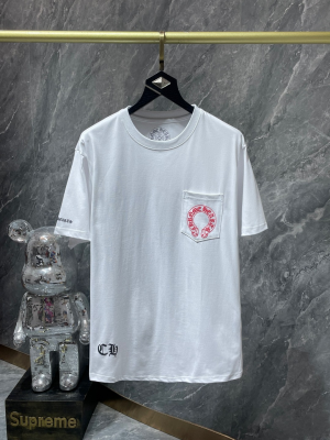 Chrome Hearts (クロムハーツ) 2025SS 新作 クラシックファントムクロス＆レッドホースシュー プレミアムTシャツ（ホワイト）