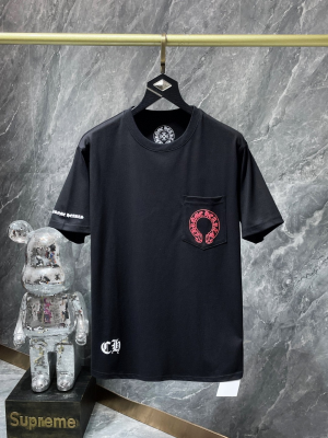Chrome Hearts (クロムハーツ) 2025SS 新作 クラシックファントムクロス＆レッドホースシュー プレミアムTシャツ