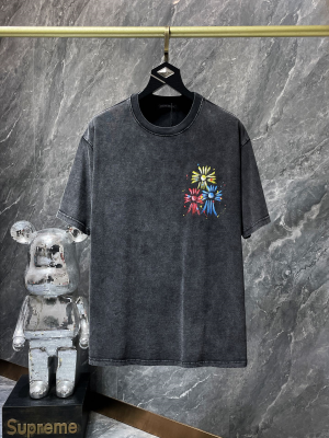 Chrome Hearts (クロムハーツ) 2025SS 新作 純手描きウォッシュ加工 プレミアムTシャツ（ブラック）