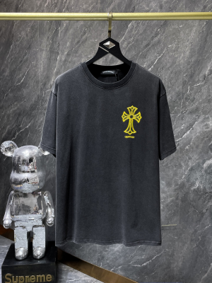Chrome Hearts (クロムハーツ) 2025SS 新作 洗水加工 サンスクリット語クロス プレミアムTシャツ（ブラック）