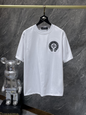 Chrome Hearts (クロムハーツ) 2025SS 新作 春夏 ヘビーウェイト Mロゴ刺繍 クロス ホースシュー Tシャツ