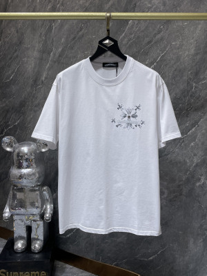 Chrome Hearts (クロムハーツ) 2025SS 新作 春夏 ウォッシュド加工 ヘビーウェイト クロス＆ダガー プリント Tシャツ
