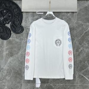 Chrome Hearts (クロムハーツ) カラフル スパイン グラデーション ミニホースシュー ロングスリーブ Tシャツ