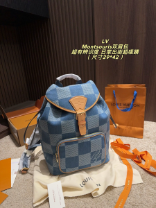 【人気定番】ルイヴィトン モンスーリ ダミエ?デニム バックパック 29×42cm