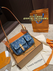 ルイヴィトン デニム モノグラム マヒョン バッグ 22×12cm