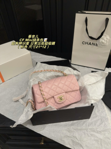 シャネル CF ミニ チェーンバッグ ピンク レディース ゴールド金具 21cm