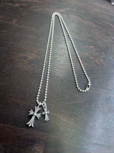 クロムハーツ (Chrome Hearts) ノンダイヤモンド Tiny BBF ネックレス- 925シルバー / ゴシックスタイル