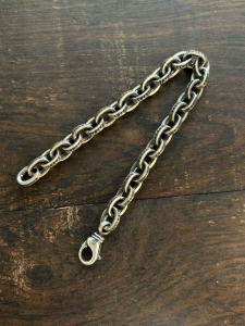 クロムハーツ (Chrome Hearts) 925シルバー ラージペーパーチェーン ブレスレット- シルバー / ロブスター留め