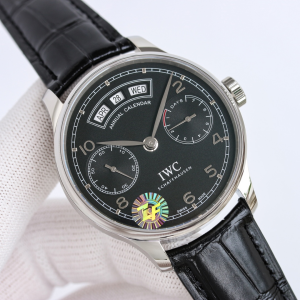 IWC ポルトギーゼ?アニュアル?カレンダー 44 ステンレススチール “ブラック文字盤” - ブラック（チャコール）文字盤