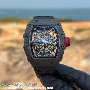 NEW Factory リシャールミル RM35-02 ラファエル?ナダル エディション：NTPTカーボンケース×ブラックラバーストラップ×RMAL1一体型デュアルバレルムーブメント