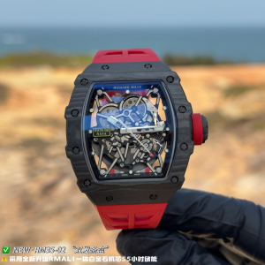 NEW Factory リシャールミル RM35-02 ラファエル?ナダル エディション：NTPTカーボンケース×レッドラバーストラップ×RMAL1一体型デュアルバレルムーブメント
