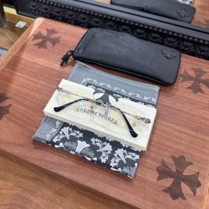 Chrome Hearts (クロムハーツ) pills III リムレス サングラス ブラック×シルバー 925シルバー装飾 ユニセックス