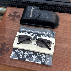 Chrome Hearts (クロムハーツ) pills III リムレス サングラス ブラック×シルバー 925シルバー装飾 グラデーションレンズ ユニセックス