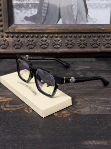 Chrome Hearts (クロムハーツ) GELIBUSSY メガネ フレーム 925シルバー OVALモチーフ ブラック×シルバー ユニセックス