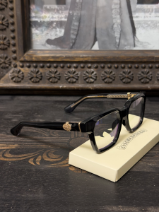 Chrome Hearts (クロムハーツ) GELIBUSSY メガネ フレーム 925シルバー OVALモチーフ ブラック×ゴールド ユニセックス 新作