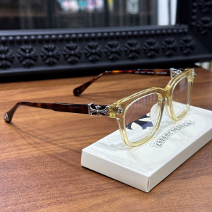 Chrome Hearts (クロムハーツ) COX UCKER メガネ フレーム 925シルバー クロスモチーフ キャラメルべっ甲 ユニセックス
