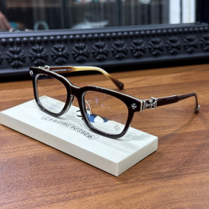 Chrome Hearts (クロムハーツ) COX UCKER メガネ フレーム 925シルバー クロスモチーフ チョコレートブラウン ユニセックス