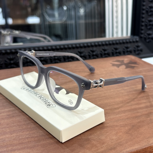 Chrome Hearts (クロムハーツ) COX UCKER メガネ フレーム 925シルバー クロスモチーフ マットグレー ユニセックス