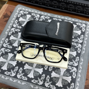 Chrome Hearts (クロムハーツ) COX UCKER メガネ フレーム 925シルバー クロスモチーフ ブラック×シルバー ユニセックス 純正ケース?クロス付