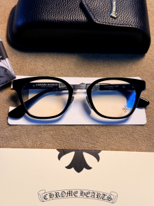 【即日発送】Chrome Hearts クロムハーツ DUCKBUTTER 眼鏡 フレーム 925シルバー ブラック 度付き対応 メガネ ユニセックス
