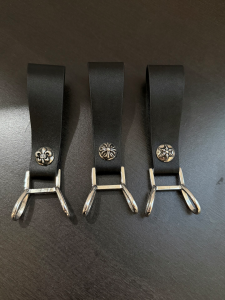 Chrome Hearts (クロムハーツ) 925シルバー レザータブ キーリング / バッグチャーム (3種セット)