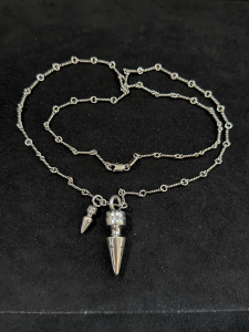 Chrome Hearts (クロムハーツ) バレット＆ミニバレット ペンダント ネックレス (925シルバー / 竹節チェーン)