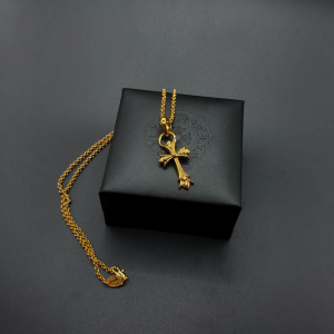 Chrome Hearts (クロムハーツ) 22K ゴールド Baby Fat クロス ペンダント ネックレス