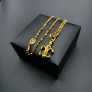 Chrome Hearts (クロムハーツ) 22K ゴールド フラー?ド?リス ペンダント ネックレス