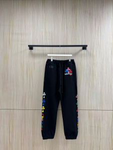 【Chrome Hearts】クロムハーツ スウェットパンツ ブラック 多色クロス刺繍 500g裏起毛 サイドシームレス 稀少アイテム