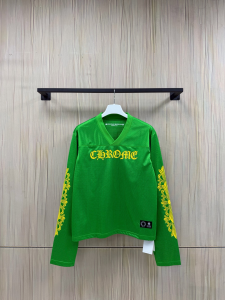 【Chrome Hearts x Matty Boy】クロムハーツ マッティボーイ コラボ アイスホッケージャージ グリーン×イエロー メッシュ Vネック 240g高密速乾 稀少アイテム