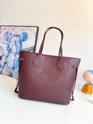 ルイ?ヴィトン Louis Vuitton M45686 Neverfull MM モノグラムアンプラント ワインレッド トートバッグ
