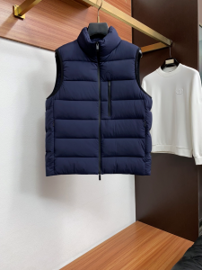 モンクレール Moncler 秋冬 メンズダウンベスト ネイビー 男女兼用 hicopymn027