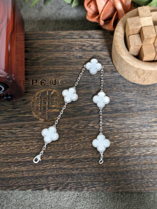 【Van Cleef & Arpels】ヴァンクリーフ＆アーペル アルハンブラ 5モティーフ ブレスレット 白蝶貝 プラチナ/シルバー 純銀版